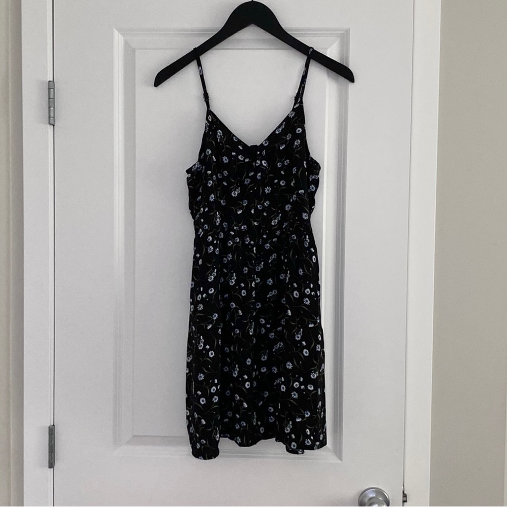 Black floral spaghetti strap dress